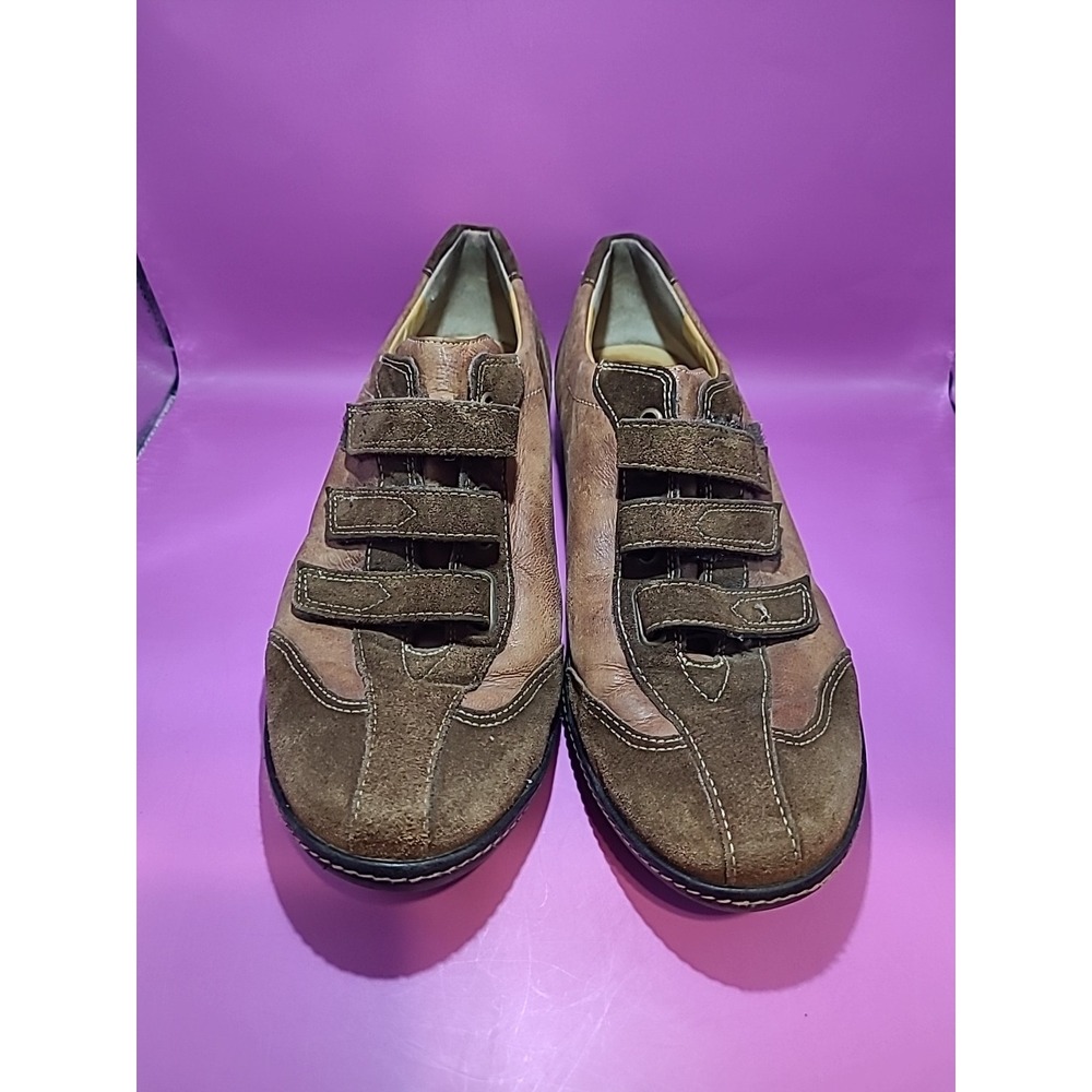 PAUL GREEN Munchen Leather Tripple‎ Strap Suede Brown Comfort Shoes UK Size 7